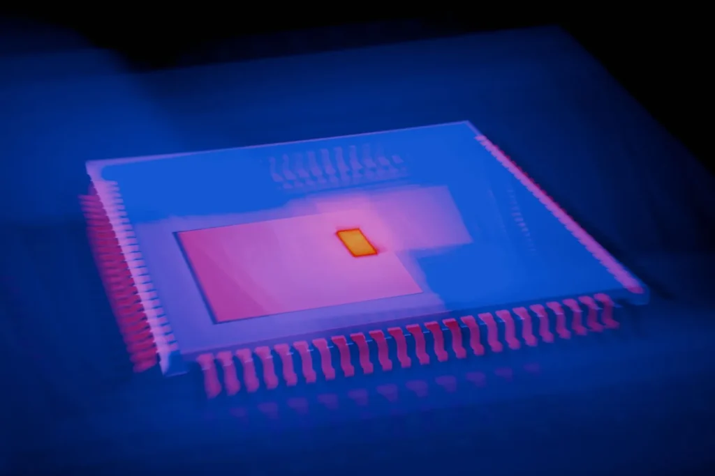 Artificial intelligence microchip illustration