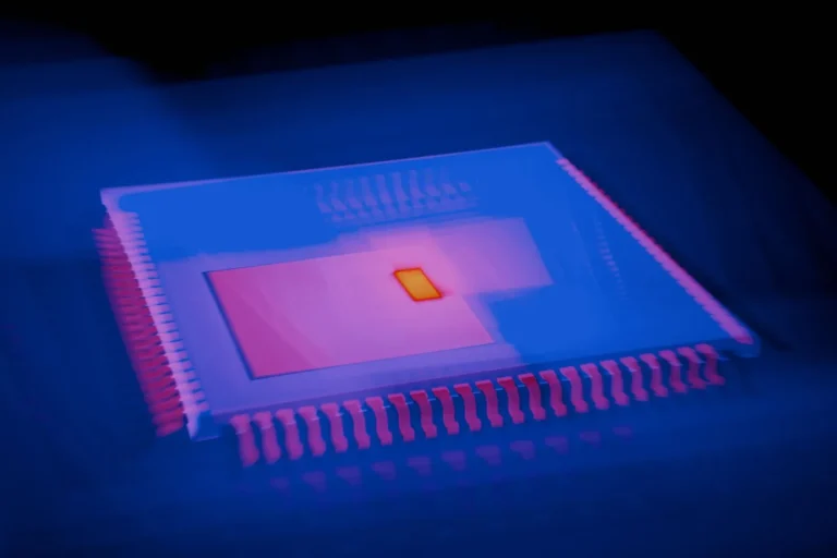 Artificial intelligence microchip illustration