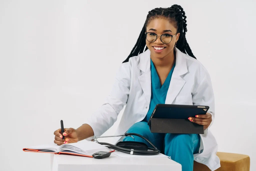 Doctor using a tablet for digital healthcare