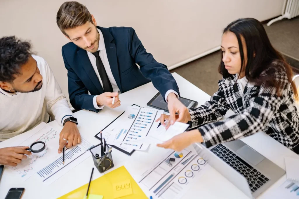 Consultants in a professional services meeting